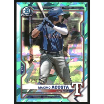 2021 Bowman Chrome Draft Sapphire Aqua Refractors #BDC139 Maximo Acosta