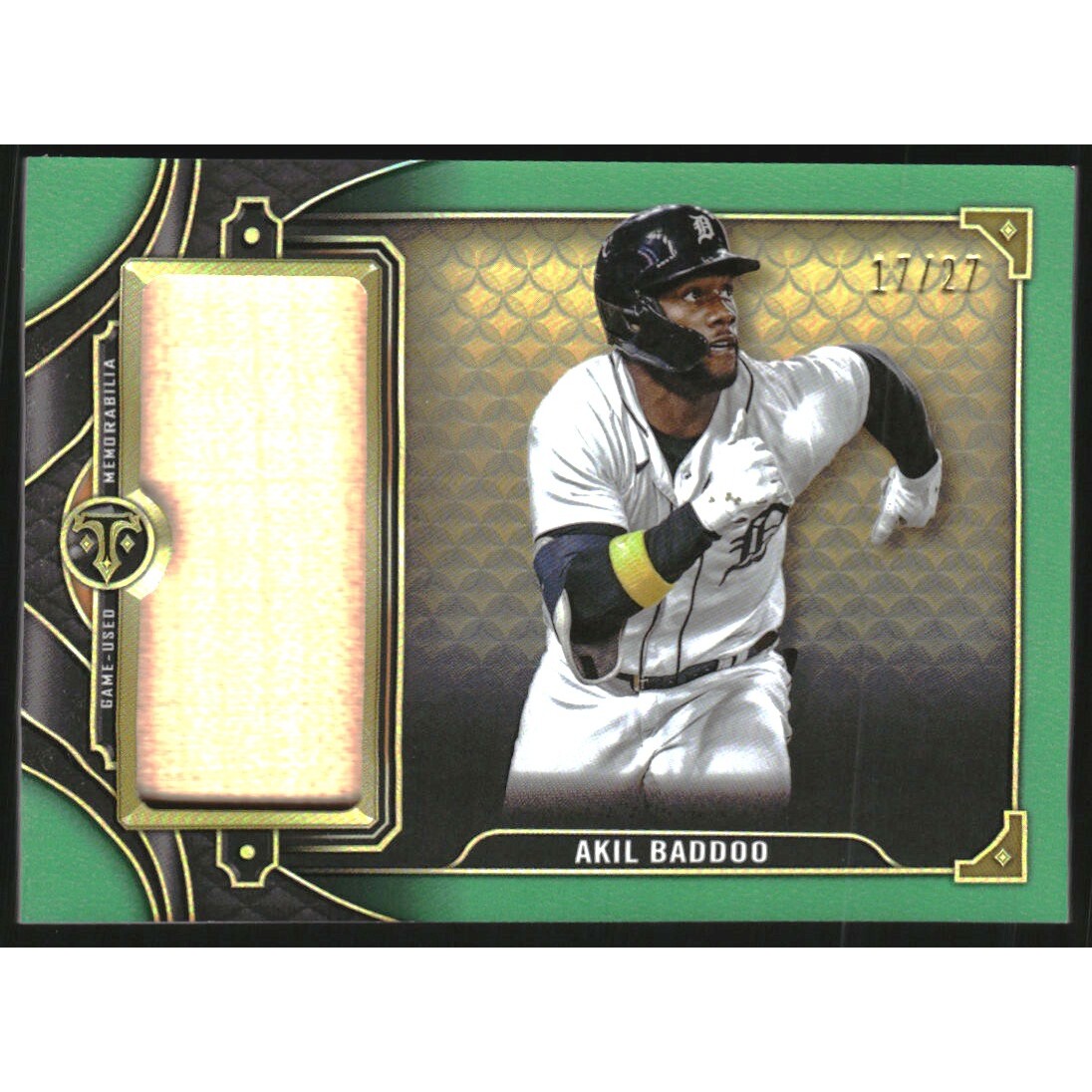 2022 Topps Triple Threads Single Jumbo Relics Emerald #SJR1AB Akil Baddoo