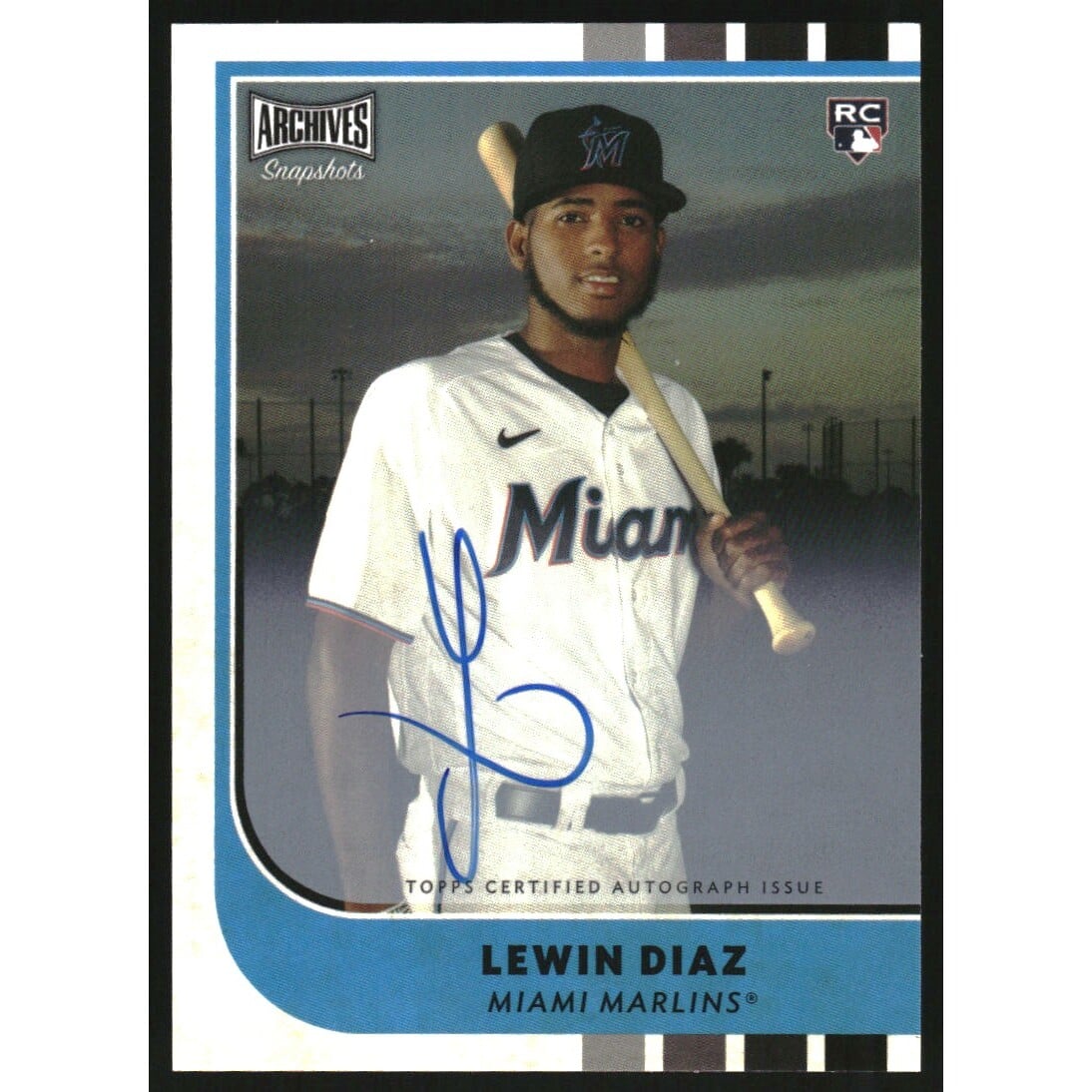 2021 Topps Archives Snapshots Autographs #ASLD Lewin Diaz