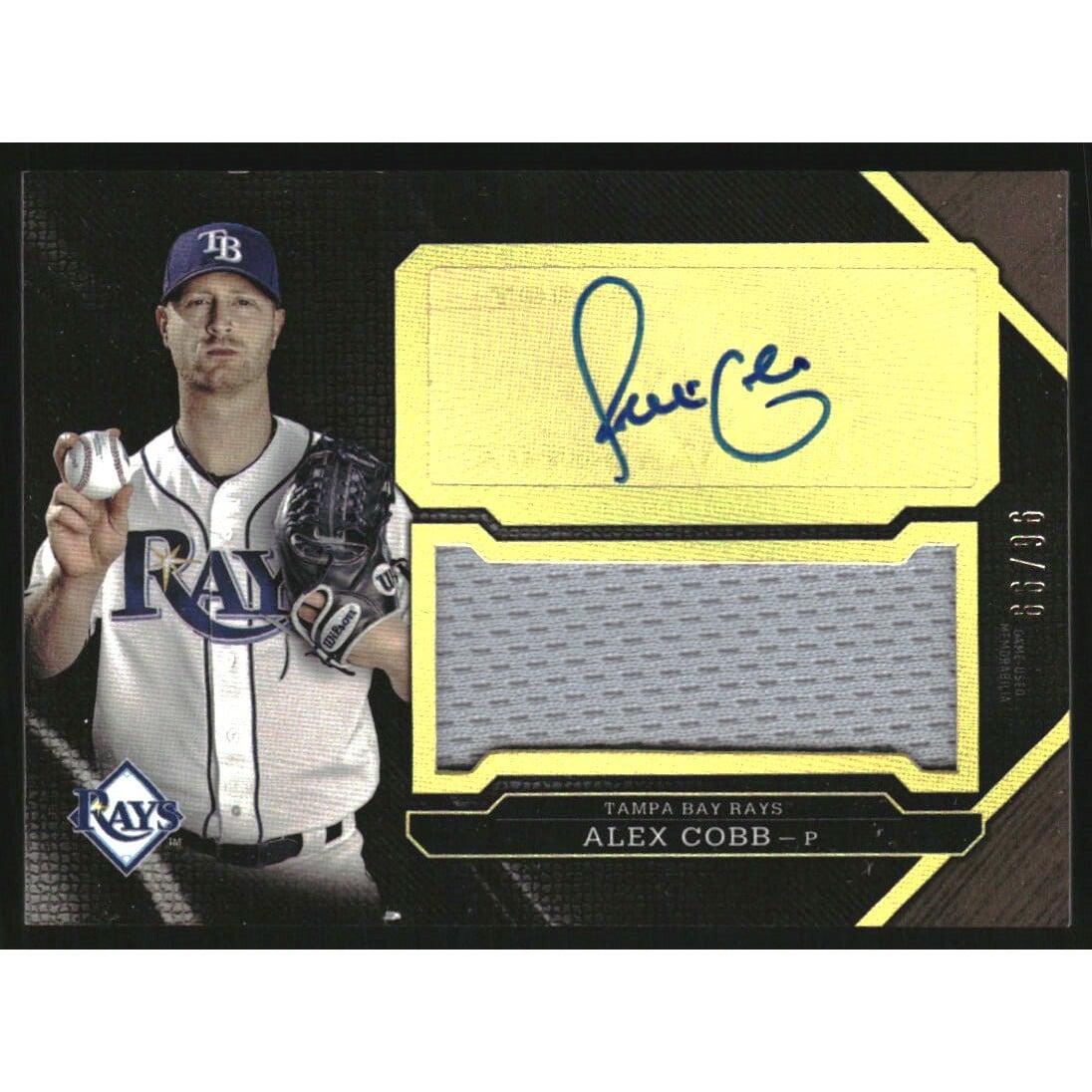 2016 Topps Triple Threads Unity Jumbo Relic Autographs #UAJRAC Alex Cobb