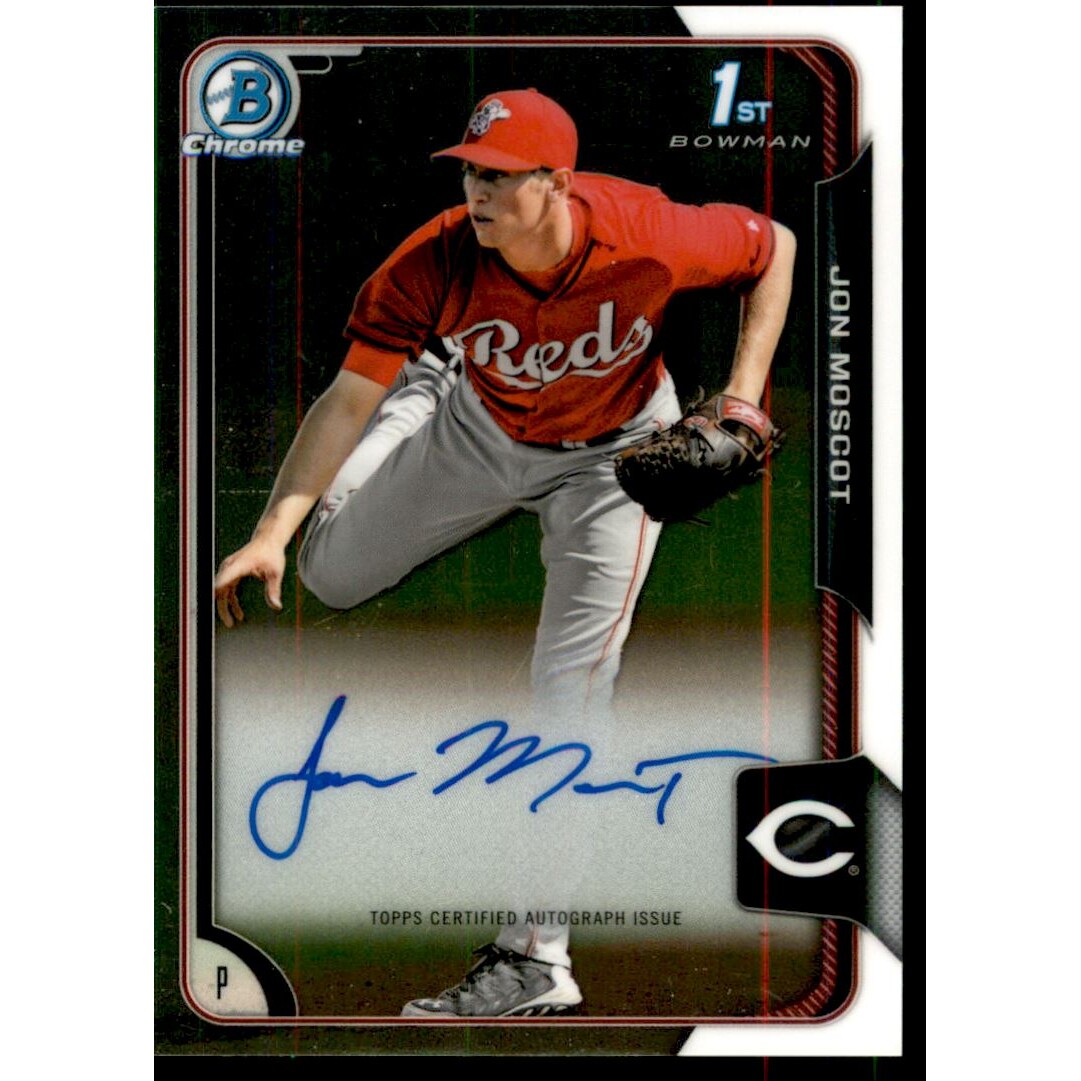 2015 Bowman Chrome Prospect Autographs #BCAPJMO Jon Moscot. rookie card picture