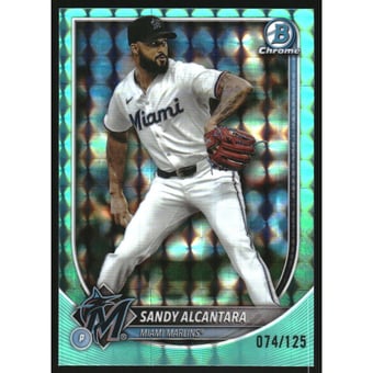 2025 Bowman Chrome Aqua Geometric Refractors #48 Sandy Alcantara
