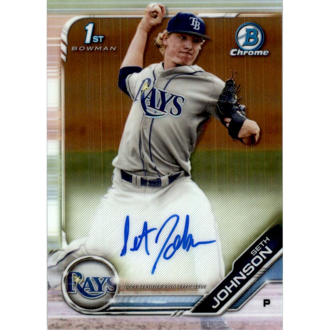 2019 Bowman Chrome Draft Autographs #CDASJ Seth Johnson. rookie card picture