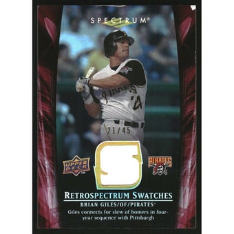 2008 Upper Deck Spectrum Retrospectrum Swatches Red #BG1 Brian Giles