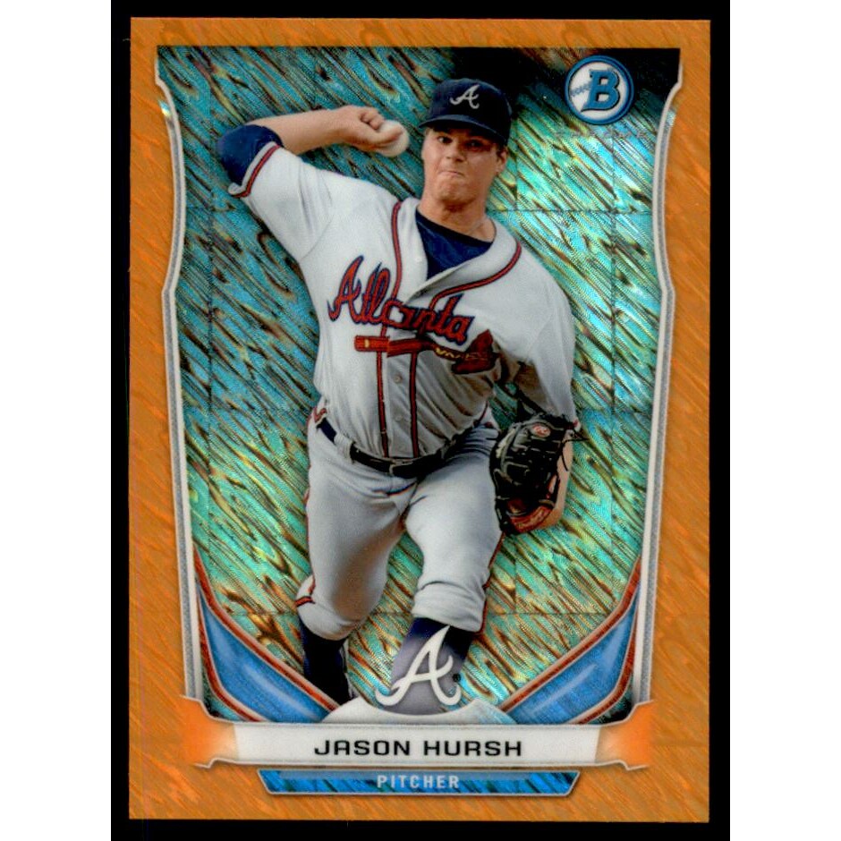 2014 Bowman Chrome Bowman Scout Top 5 Mini Orange Refractors #BMAB3 Jason Hursh. rookie card picture