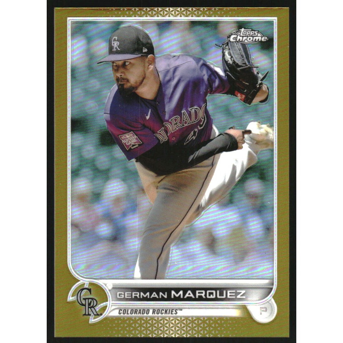 2022 Topps Chrome Gold Refractors #219 German Marquez. rookie card picture