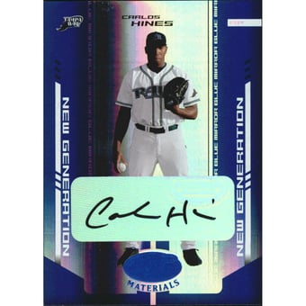 2004 Leaf Certified Materials Mirror Autograph Blue #248 Carlos Hines NG/100