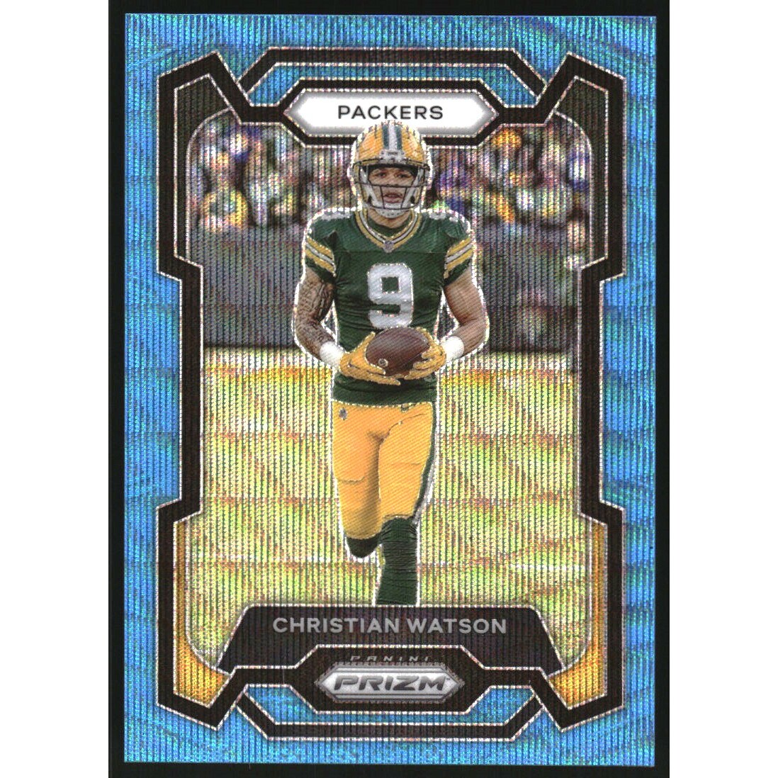 2023 Panini Prizm Prizms Blue Wave #107 Christian Watson