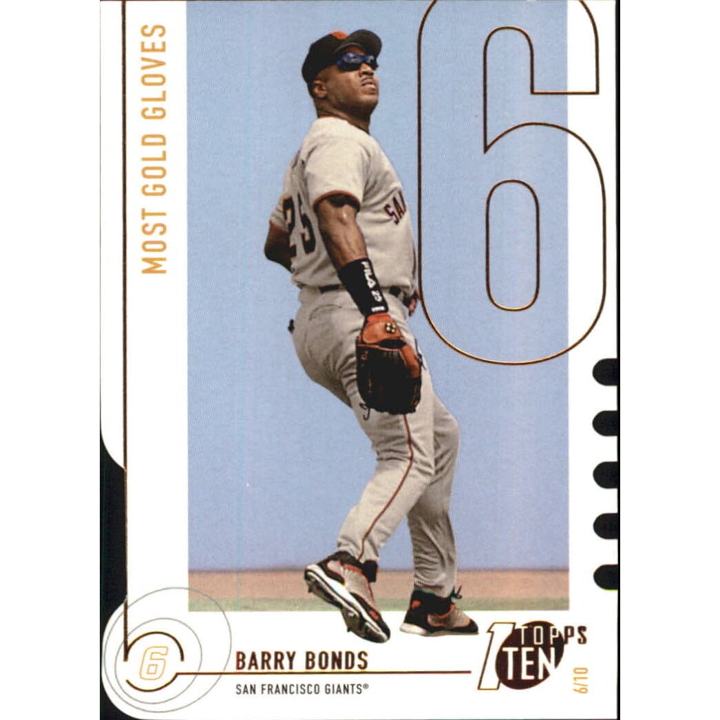 2002 Topps Ten Die Cuts #186 Barry Bonds GLV. rookie card picture