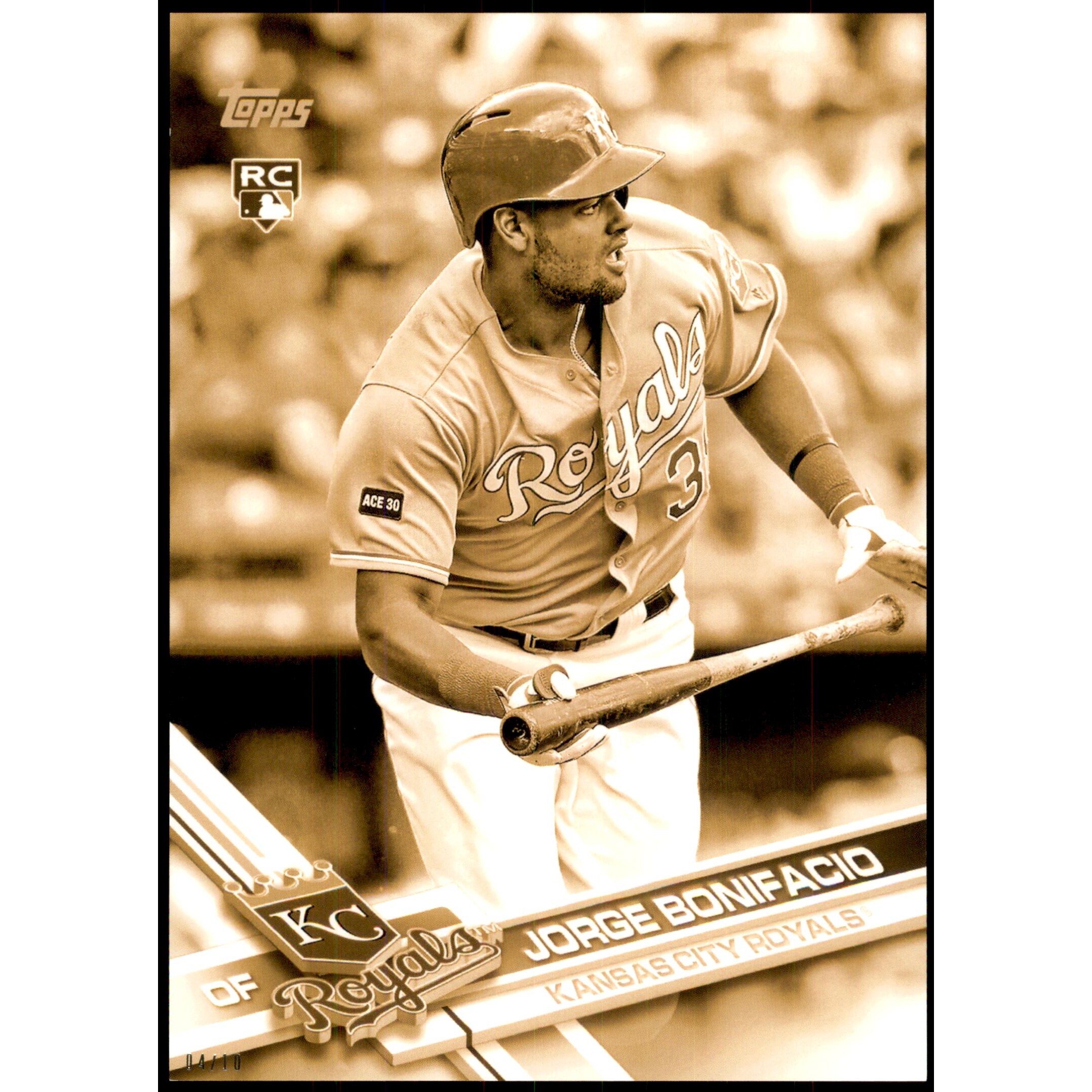 2017 Topps Update 5x7 Clear Gold #US51 Jorge Bonifacio. rookie card picture
