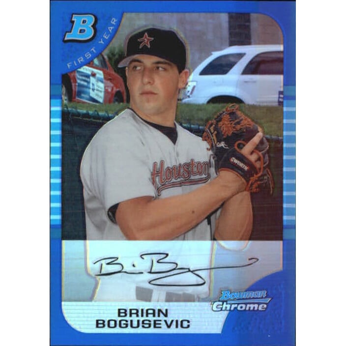 2005 Bowman Chrome Draft Blue Refractors #BDP113 Brian Bogusevic FY. rookie card picture