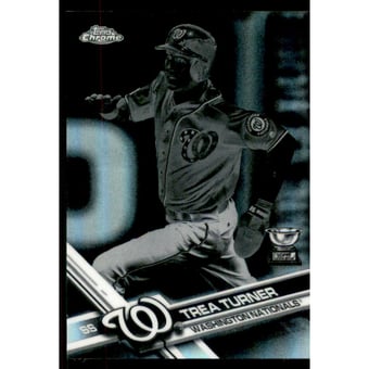 2017 Topps Chrome Negative Refractors #194 Trea Turner