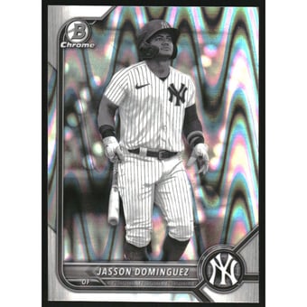2022 Bowman Chrome Draft Black and White RayWave Refractors #BDC75 Jasson Dominguez