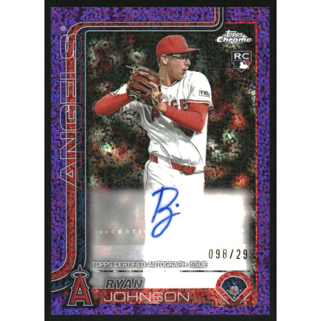 2025 Topps Chrome Update Autographs Purple Speckle Refractors #ACRJO Ryan Johnson. rookie card picture