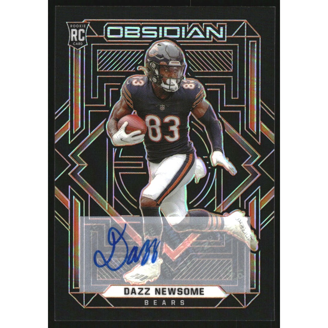 2021 Panini Obsidian Rookie Autographs Electric Etch Orange #158 Dazz Newsome/75. rookie card picture