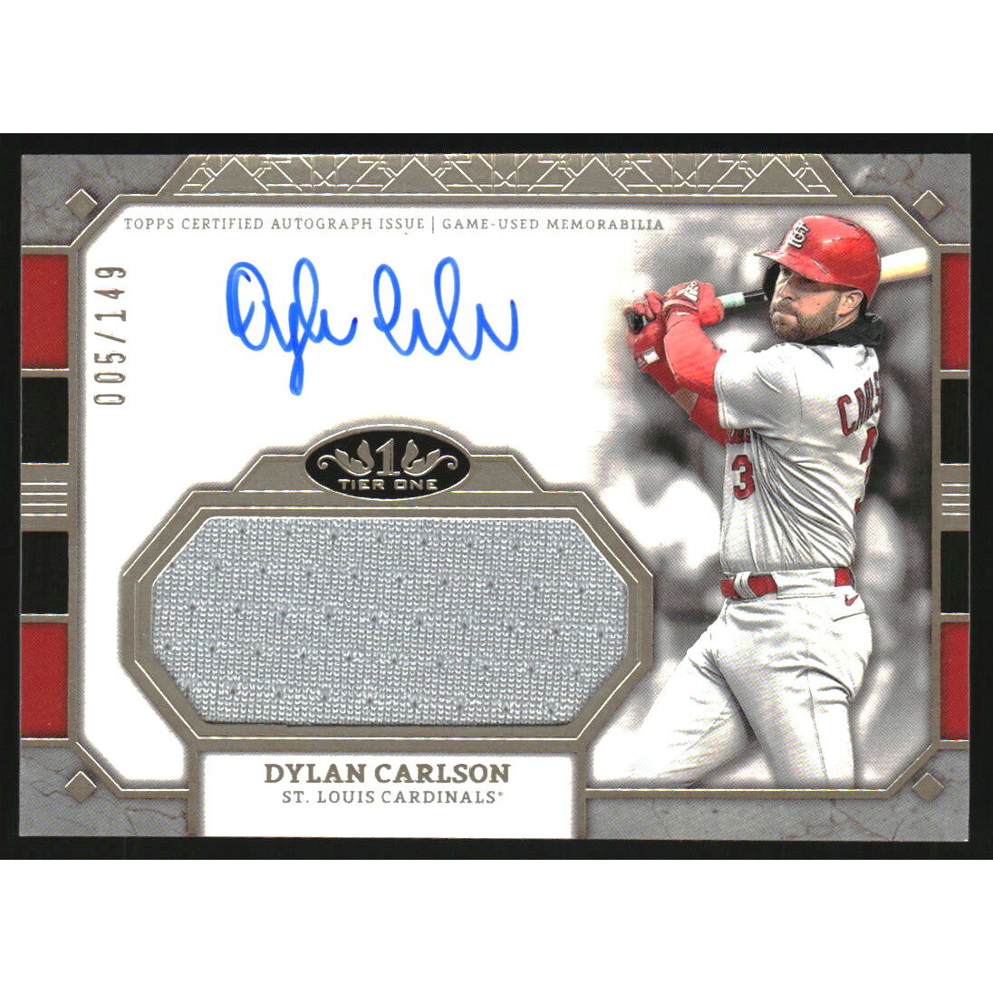 2024 Topps Tier One Jumbo Relic Autographs #AT1JRDC Dylan Carlson/149