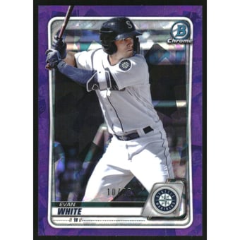 2020 Bowman Chrome Sapphire Prospects Purple #BCP77 Evan White