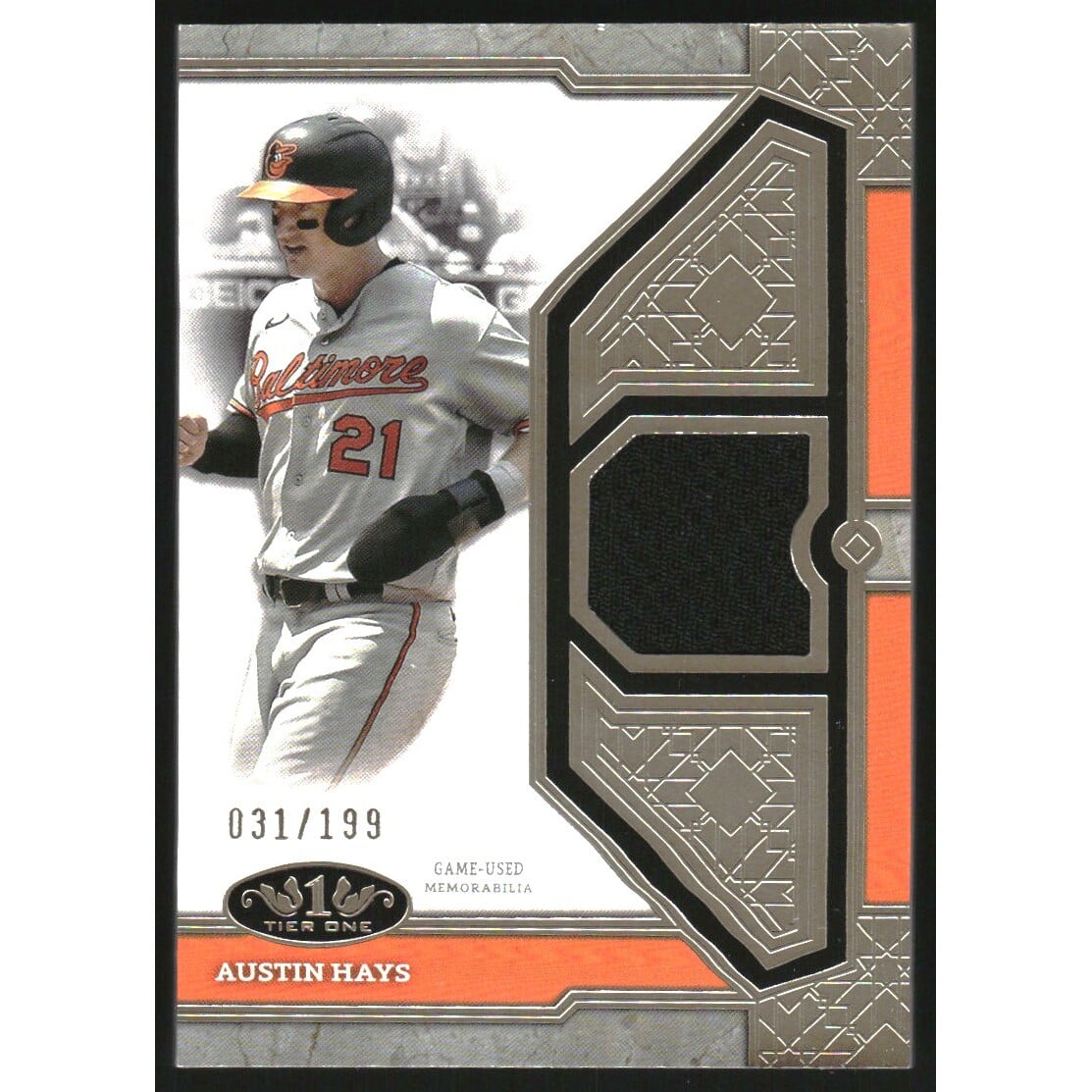 2024 Topps Tier One Relics #T1RAH Austin Hays/199. rookie card picture