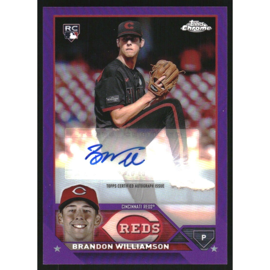 2023 Topps Chrome Update Autographs Purple Refractors #ACBWI Brandon Williamson