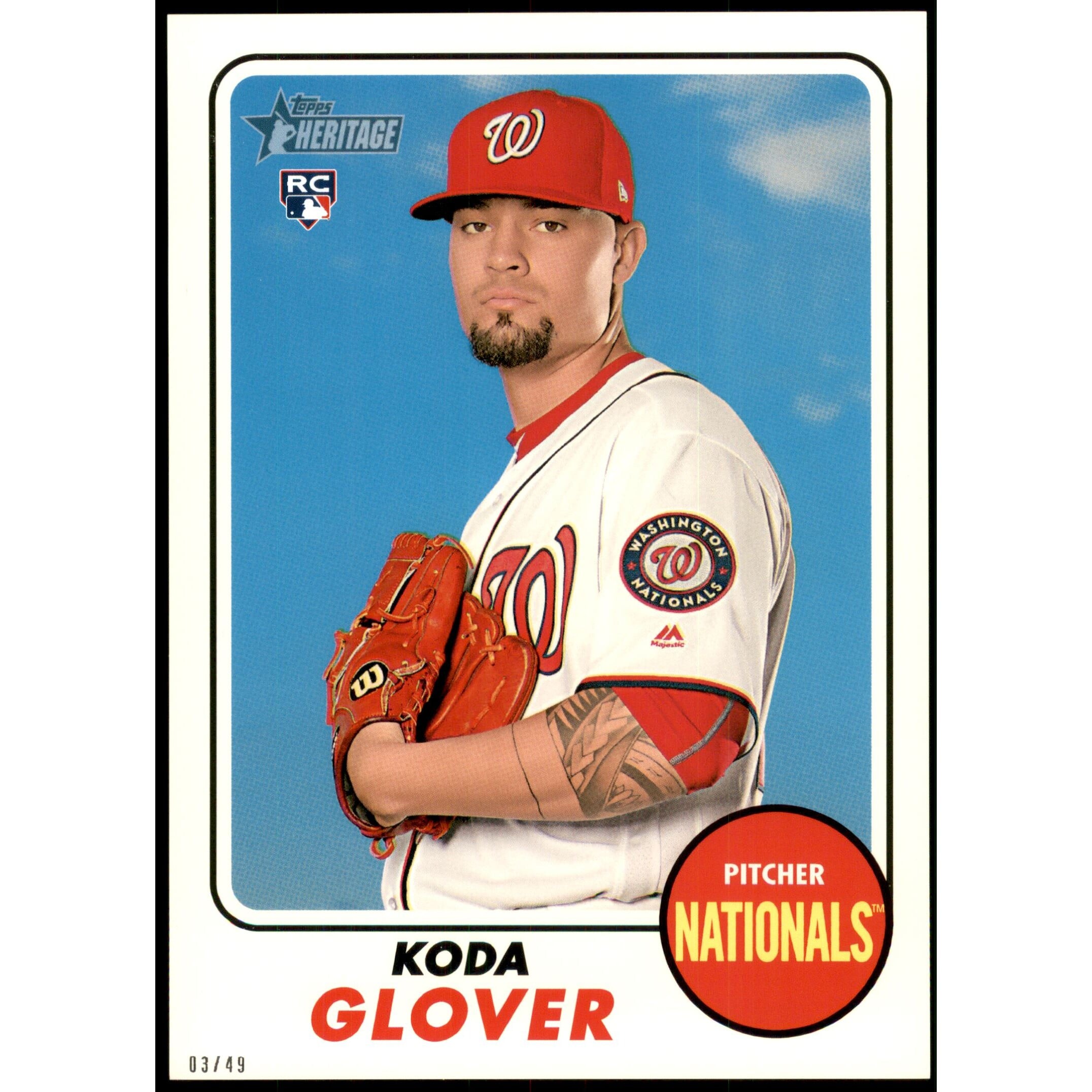 2017 Topps Heritage 5x7 #568 Koda Glover. rookie card picture