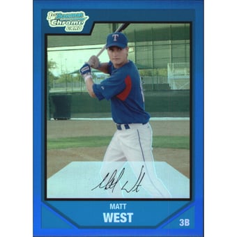 2007 Bowman Chrome Draft Draft Picks Blue Refractors #BDPP22 Matt West