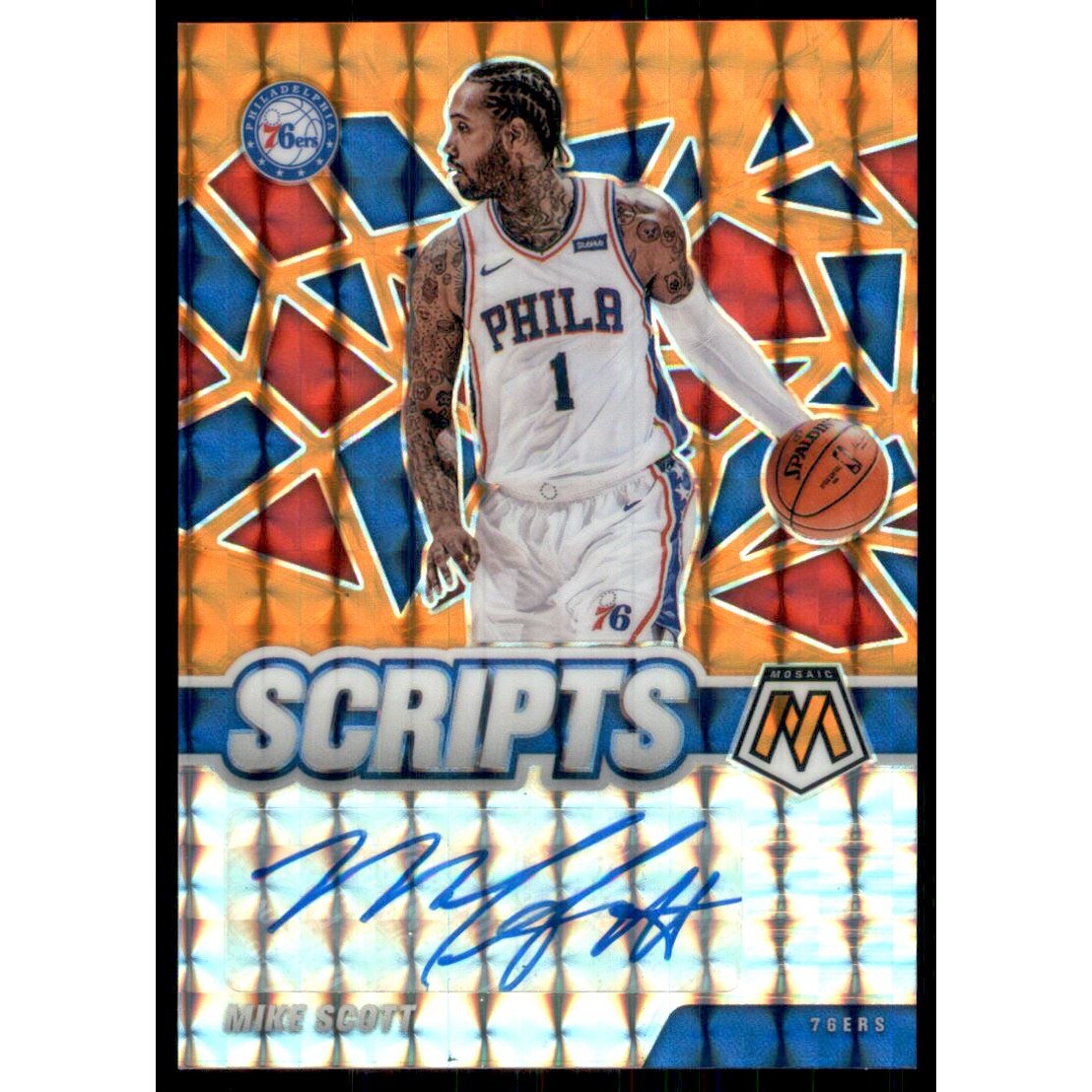 2020-21 Panini Mosaic Scripts Orange #28 Mike Scott