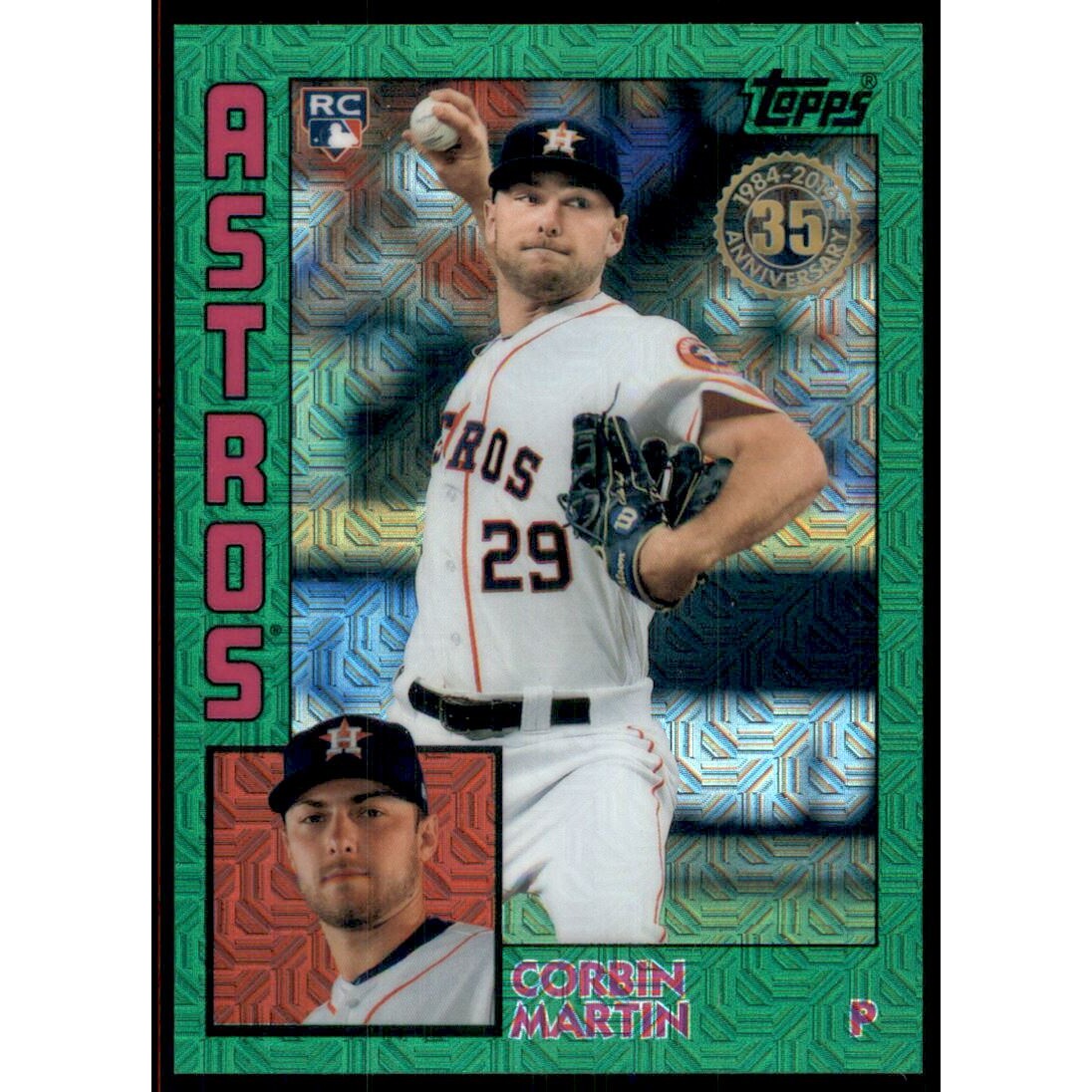 2019 Topps Update '84 Topps Silver Pack Chrome Green Refractors #T84U19 Corbin Martin. rookie card picture