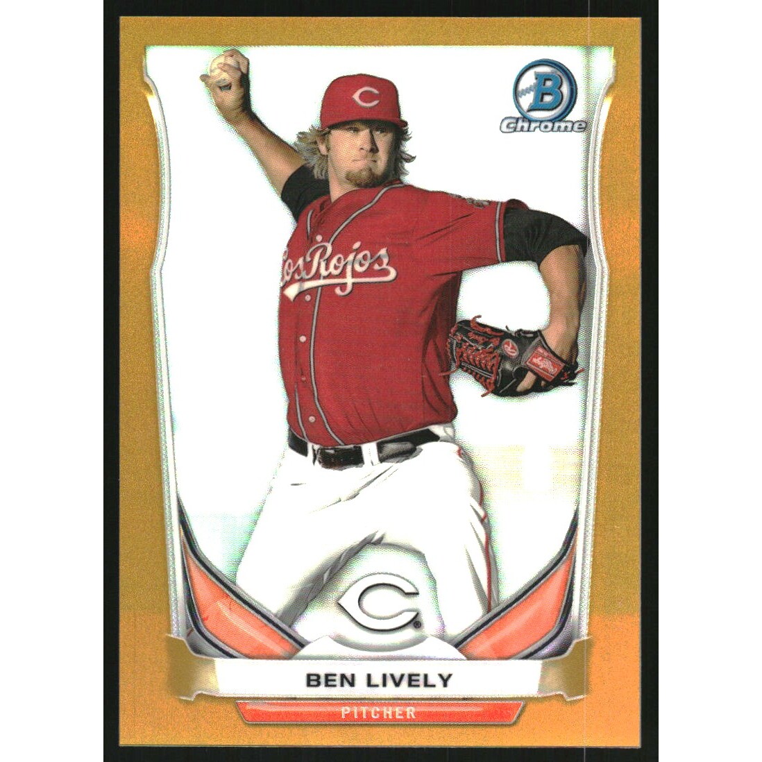 2014 Bowman Chrome Draft Top Prospects Gold Refractors #CTP43 Ben Lively. rookie card picture