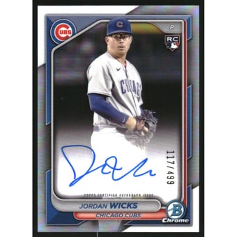 2024 Bowman Chrome Rookie Autographs Refractors #CRAJWI Jordan Wicks