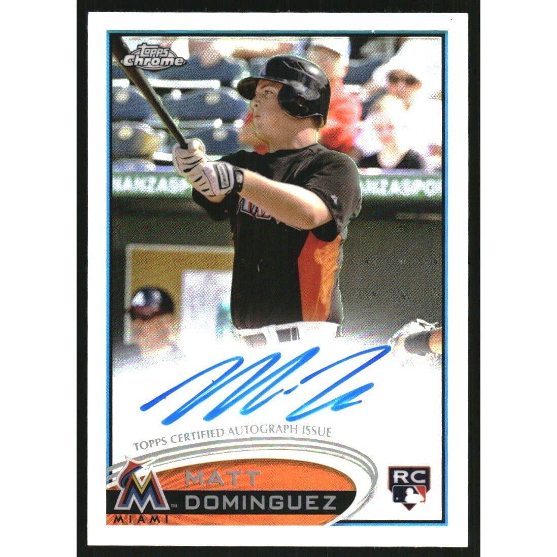 2012 Topps Chrome Rookie Autographs Refractors #159 Matt Dominguez