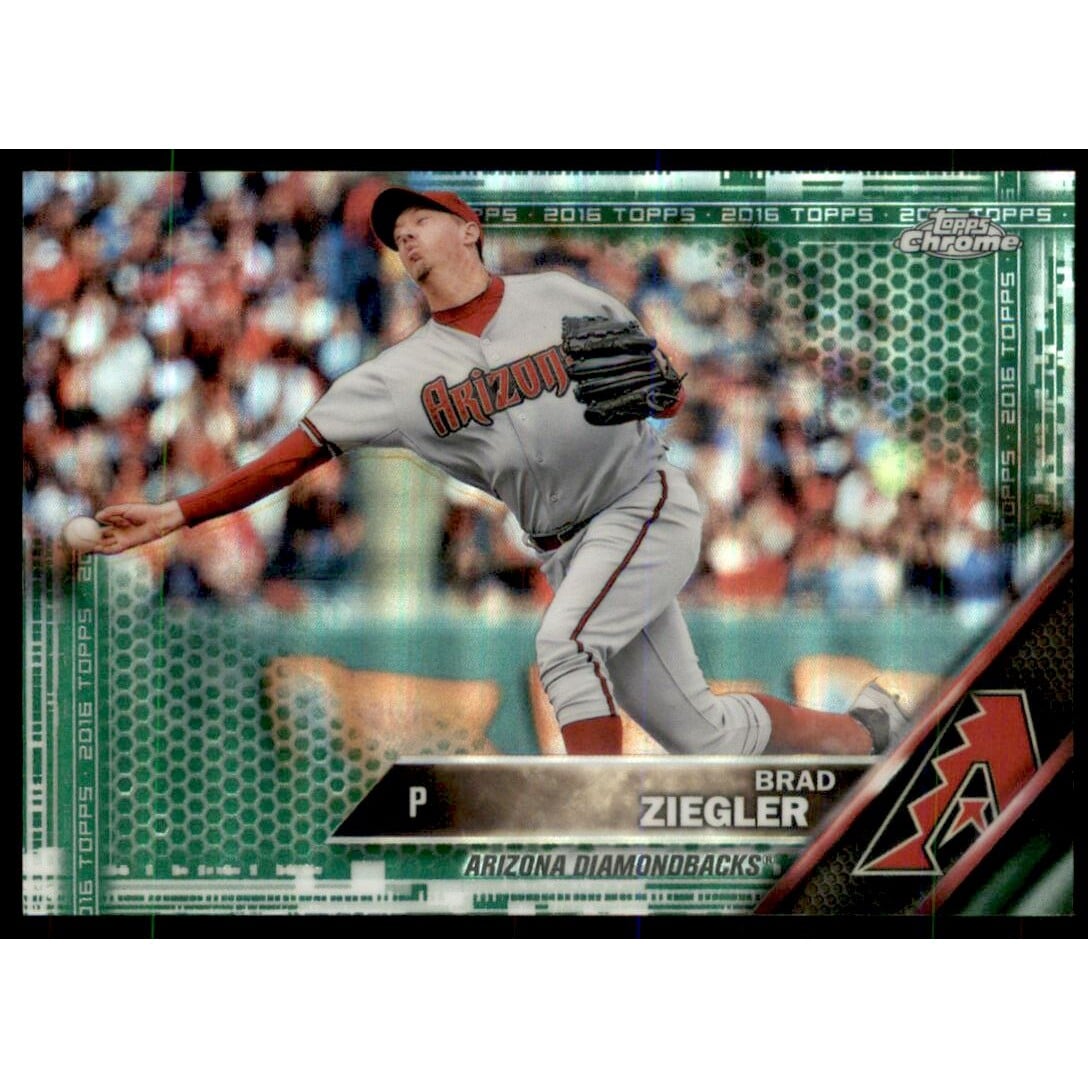2016 Topps Chrome Green Refractors #80 Brad Ziegler. rookie card picture