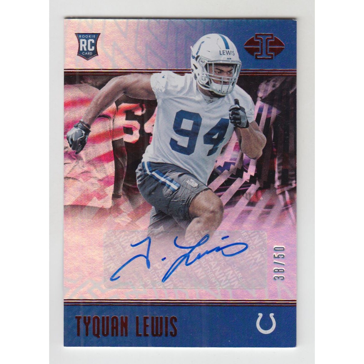 2018 Panini Illusions Red #162 Tyquan Lewis AU. rookie card picture
