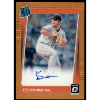 2021 Donruss Optic Rated Rookies Signatures Orange #54 Keegan Akin/125
