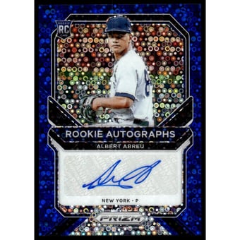 2021 Panini Prizm Rookie Autographs Prizms Blue Donut Circles #82 Albert Abreu/60