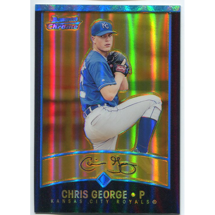 2001 Bowman Chrome Gold Refractors #234 Chris George. rookie card picture