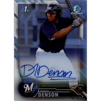 2016 Bowman Chrome Prospect Autographs Refractors #CPADD David Denson
