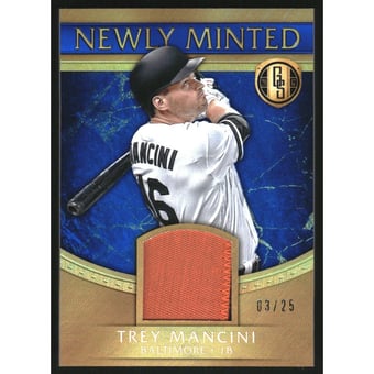 2017 Panini Gold Standard Newly Minted Memorabilia Blue #8 Trey Mancini/25