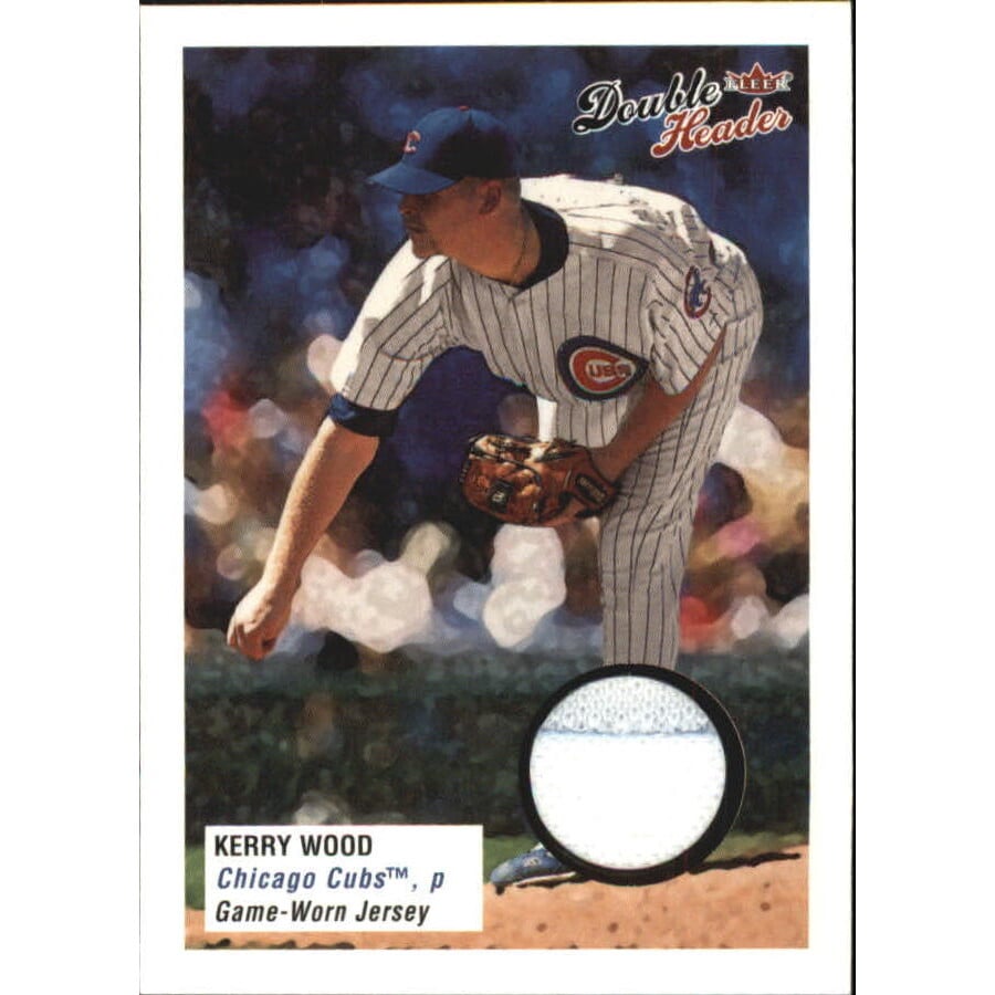 2003 Fleer Double Header Flip Card Game Used #KW Kerry Wood Jsy SP/200