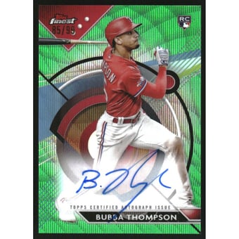 2023 Finest Autographs Green Wave Refractors #FABT Bubba Thompson