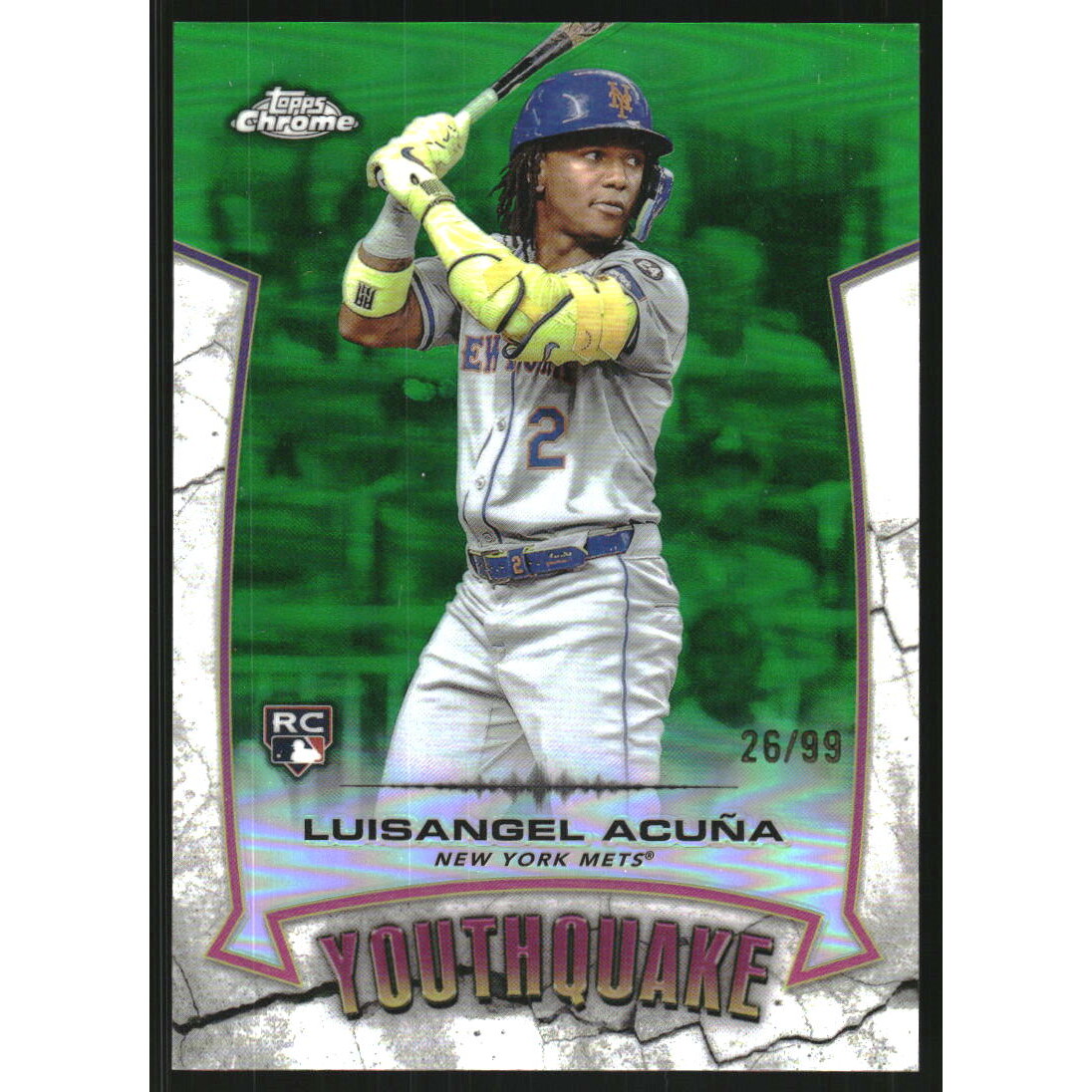 2025 Topps Chrome Youthquake Green Refractors #YQ32 Luisangel Acuna