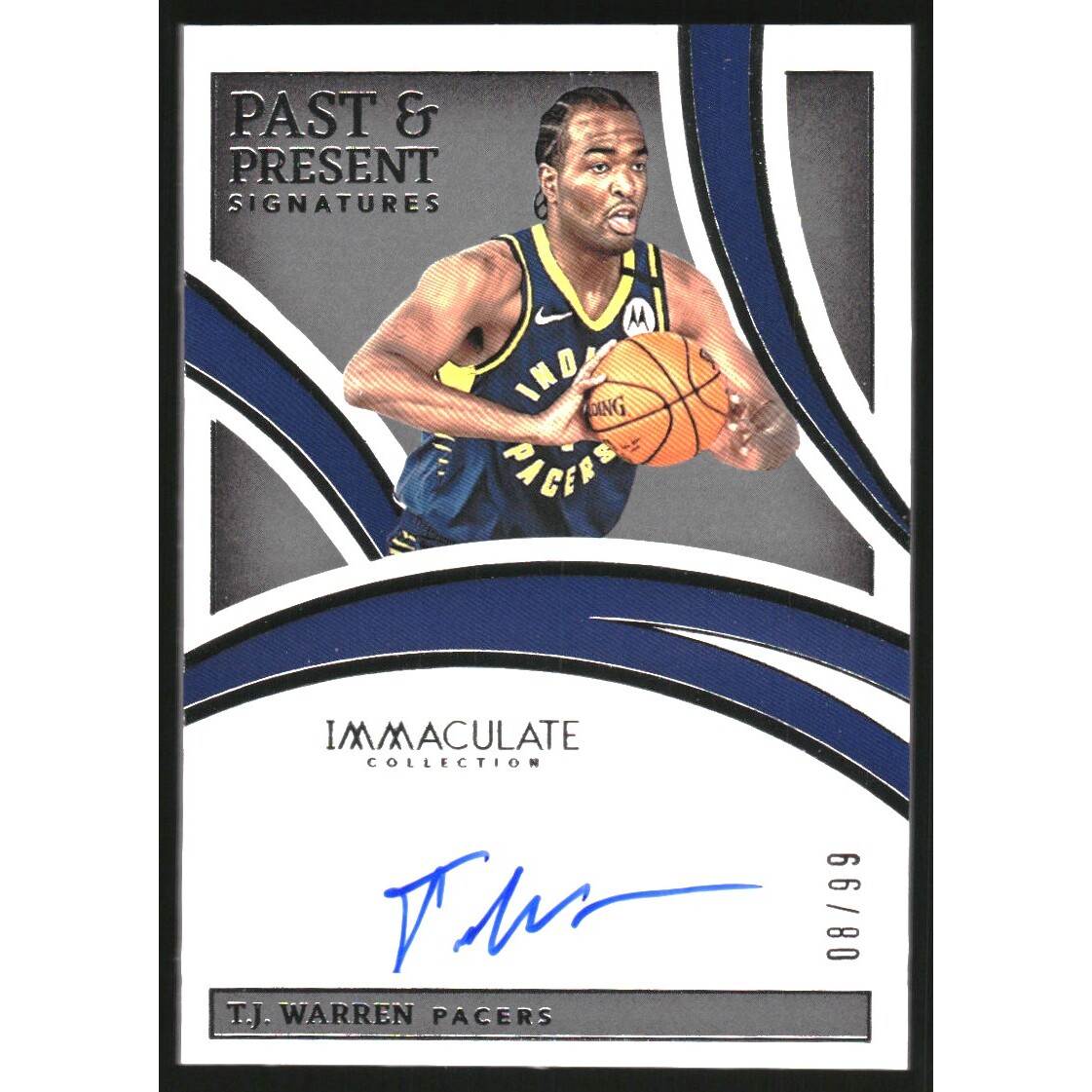2021-22 Immaculate Collection Past and Present Signatures #30 T.J. Warren/99 2021-22 Immaculate Collection Past and Present Signatures #30 T.J. Warren/99
