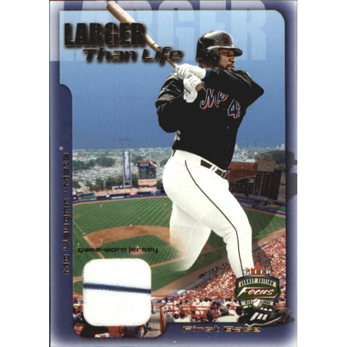 2002 Fleer Focus JE Larger than Life Game Used #9 Mo Vaughn Jsy