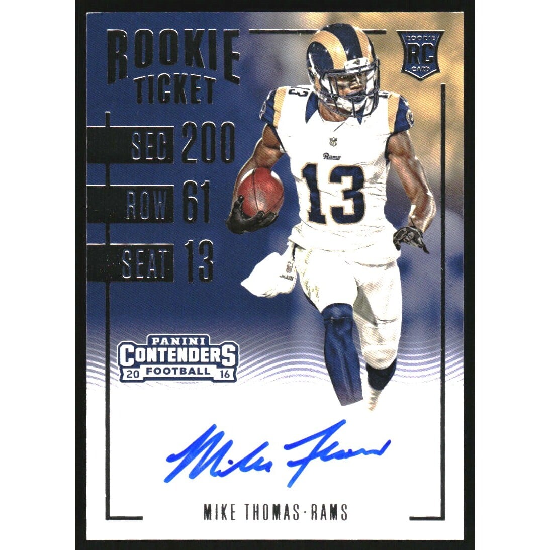 2016 Panini Contenders #234 Mike Thomas AU RC. rookie card picture