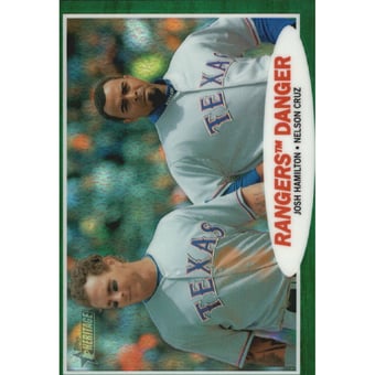2011 Topps Heritage Chrome Green Refractors #C58 Josh Hamilton/Nelson Cruz