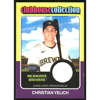 2024 Topps Heritage Clubhouse Collection Relics #CCRCY Christian Yelich