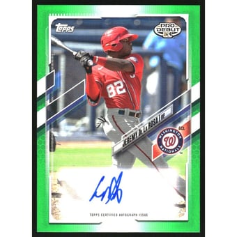 2021 Topps Pro Debut Autographs Green #PD97 Jeremy De La Rosa