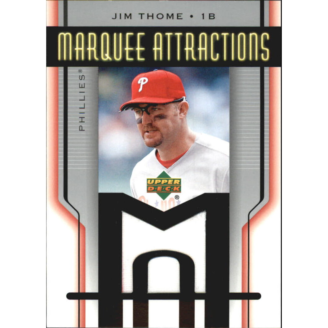 2005 Upper Deck Marquee Attractions Jersey #JT Jim Thome. rookie card picture