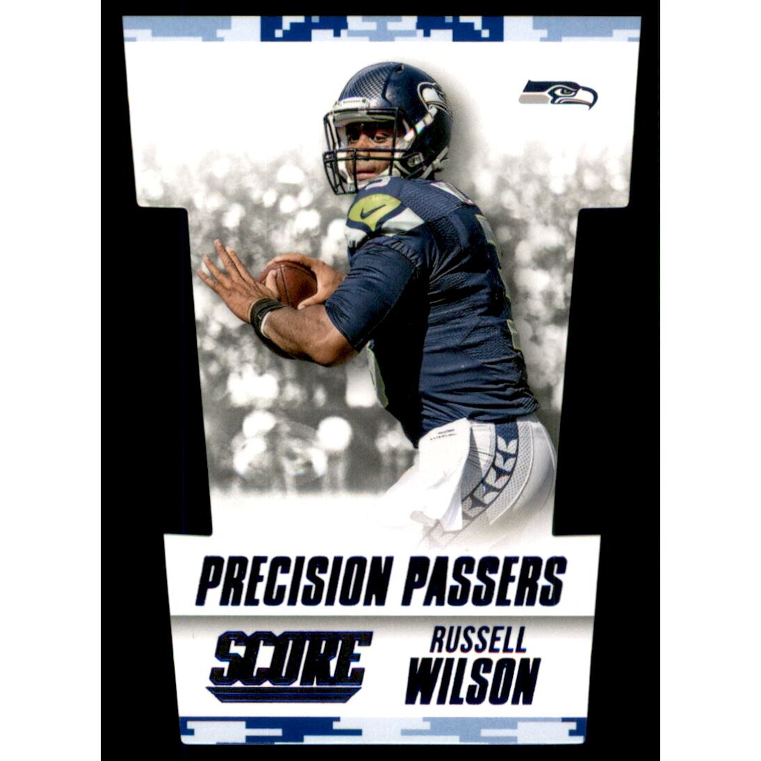 2015 Score Precision Passers Blue Camo #3 Russell Wilson