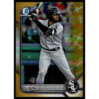 2022 Bowman Chrome Prospects Gold Refractors #BCP87 Yoelqui Cespedes