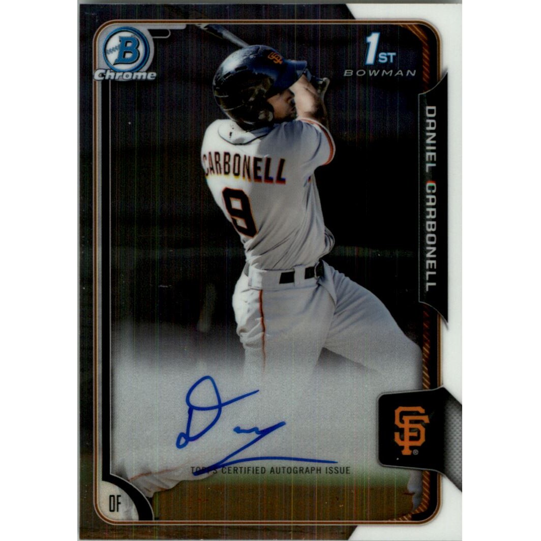 2015 Bowman Chrome Prospect Autographs #BCAPDC Daniel Carbonell. rookie card picture
